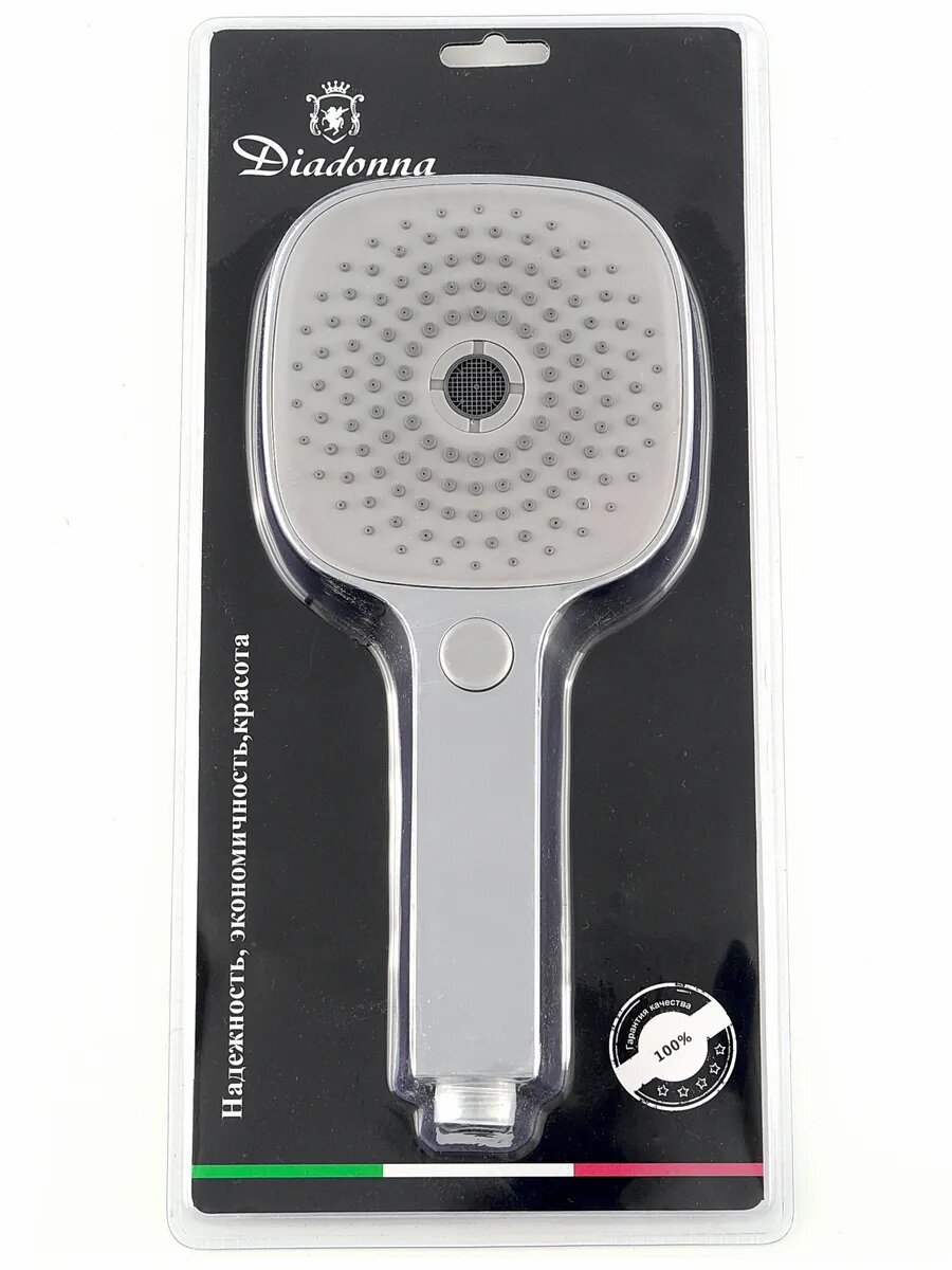 Лейка для душа DIADONNA, ABS-пластик, хромированная, 3 режима, глянцевая — фото 1