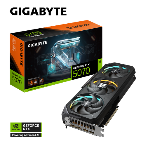 Видеокарта GIGABYTE GeForce RTX 5070 GAMING OC 12GB GV-N5070GAMING OC-12GD 105524₽