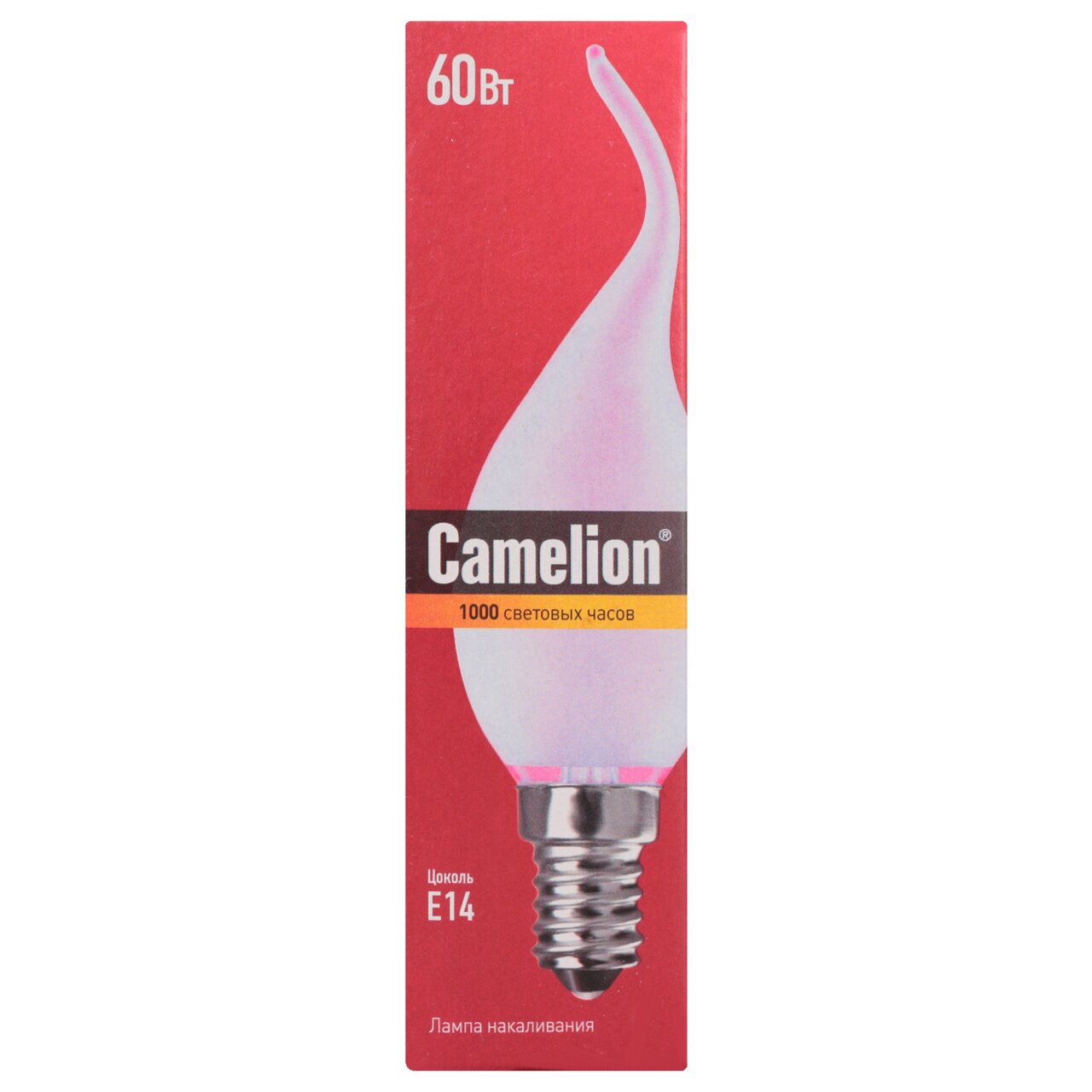 Лампа накаливания MIC Camelion 60 Вт Е14 прозрачная колба свеча на ветру
