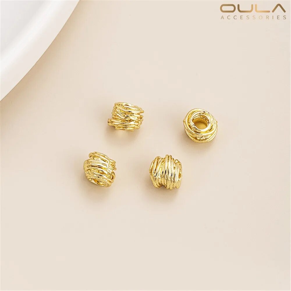 Комплект для плетения браслета из золота 14К и 18К, 14K Gold, 5x6mm 10pcs