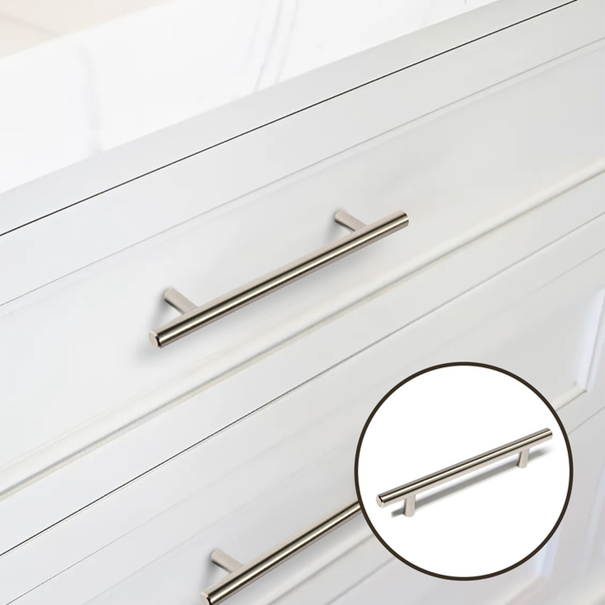 Ручка-рейлинг тундра BISTRO d=12 мм м/о 128 мм цвет сатиновый никель 4 шт