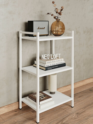 Изображение товара Стеллаж металлический напольный в стиле лофт, этажерка, 49х34х84 см