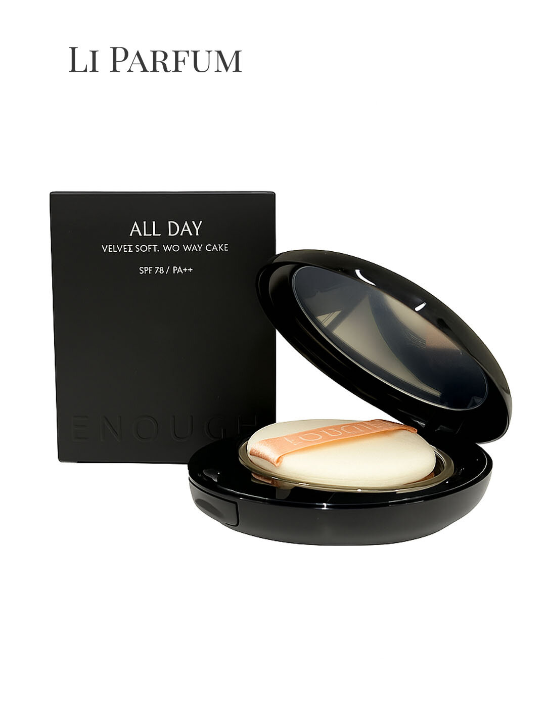 Компактная пудра ENOUGH All Day SPF 78 PA++, Матирующая, стойкая, бархатный финиш, тон 21 Clear Beige