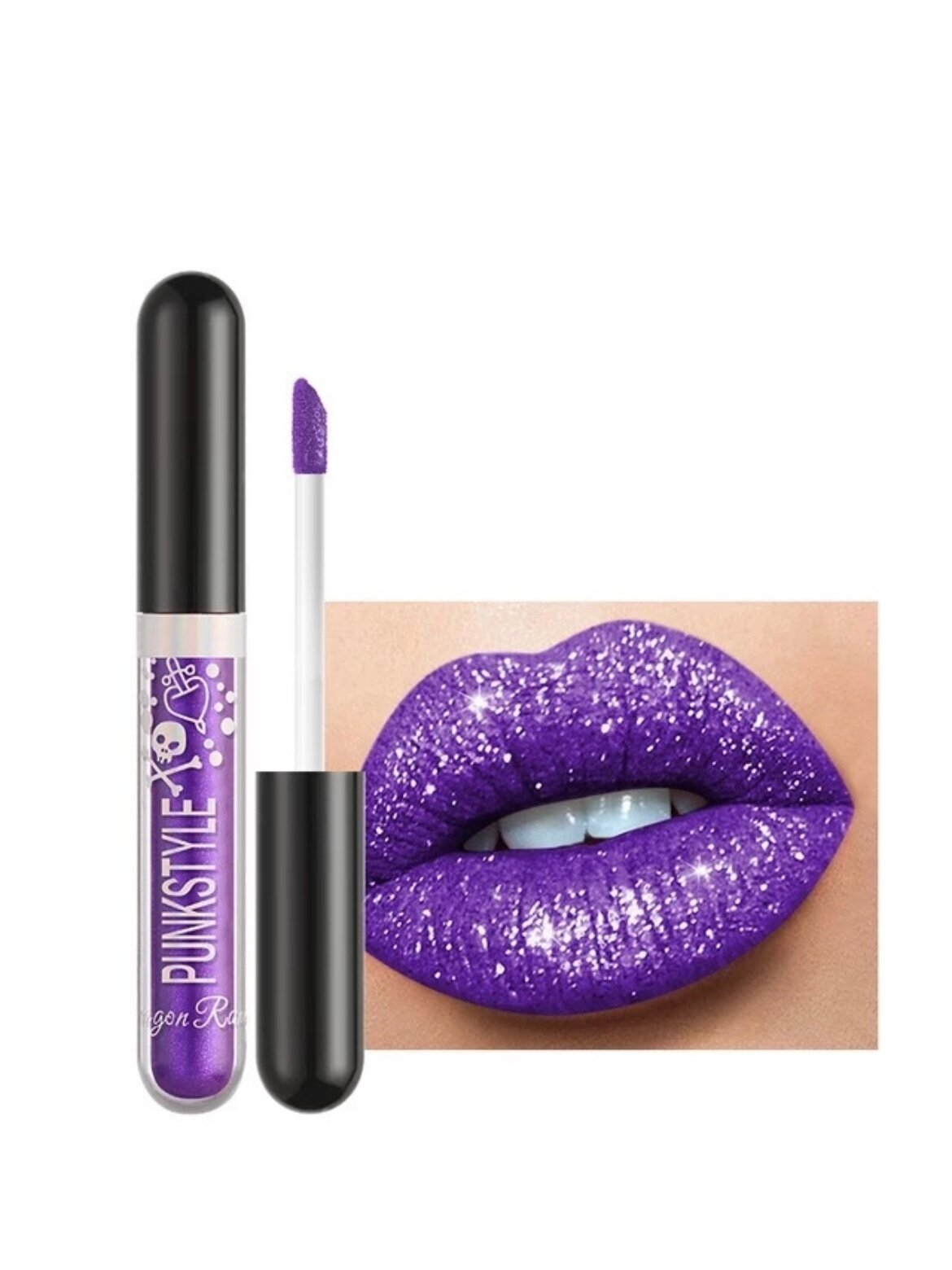 Помады для губ с бриллиантовым блеском набор черная, синяя, фиолетовая — фото 1