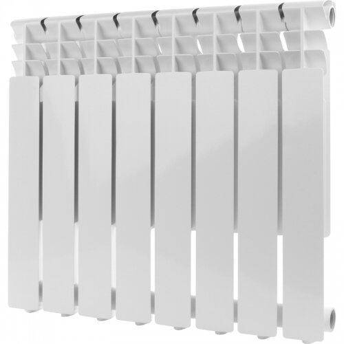 Радиатор алюминиевый ROMMER Optima 500 8 секций боковое подключение (RAL9016) RAL-0210-050008