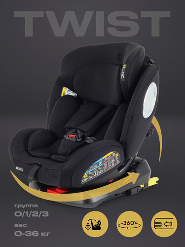 Изображение товара Автокресло Rant basic YC06 Twist Next isofix (Black) группа 0+-1-2-3 (0-36 кг)