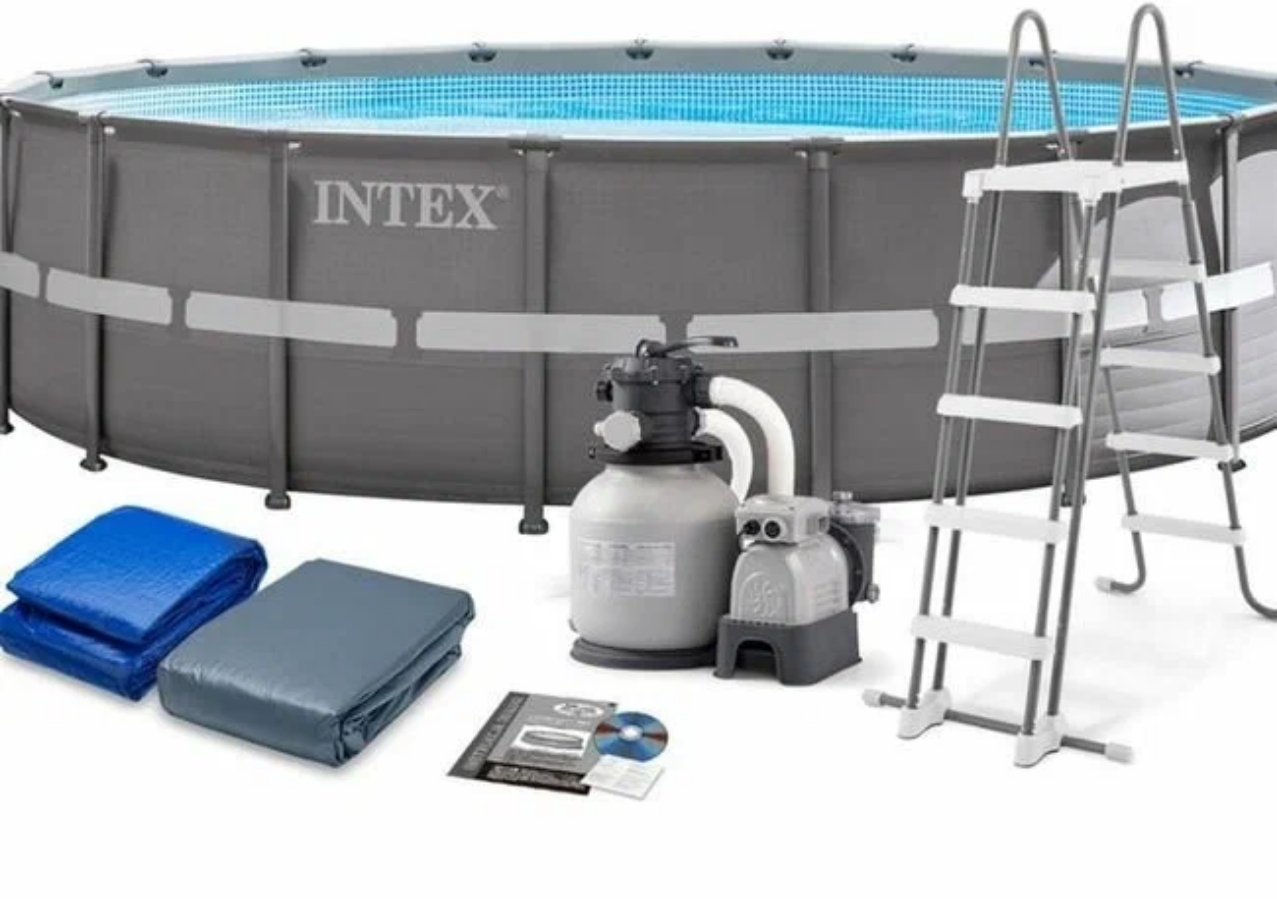 Intex 26330 (549х132см лестница песчаный фильтр тент подложка) Каркасный бассейн Ultra XTR Frame