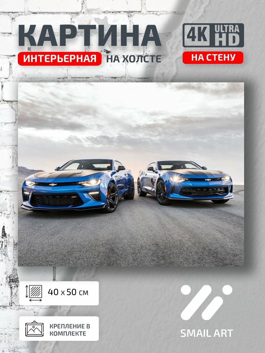 Картина на холсте интерьерная 40 на 50 на стену Синие Car для студии авто дизайн интерьер