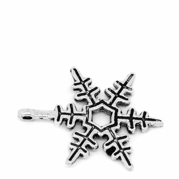 Подвеска "Снежинка", античное серебро, 10 штук. — фото 1