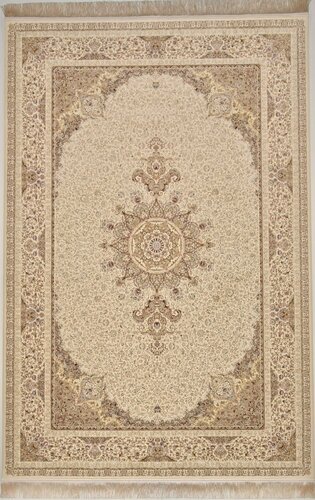 Изображение товара Ковер персидский высокоплотный с рельефным ворсом "JEYRAN кремовый" 150х225 см