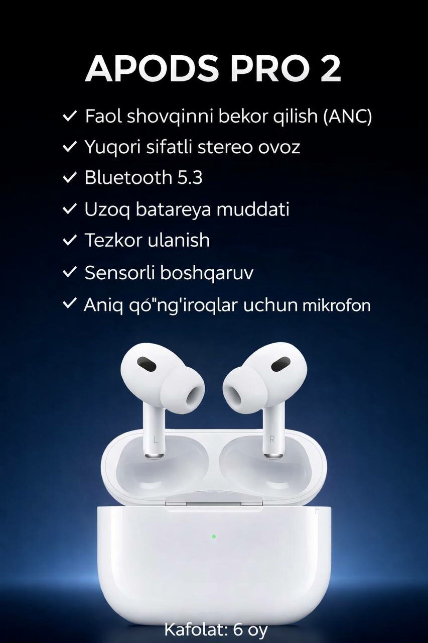 Apple AirPods Pro 2 ANC (2-го поколения) с активным шумоподавлением ANC, Bluetooth-наушники