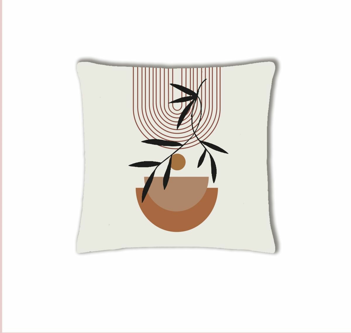 Подушка декоративная Веточка и солнце 40х40 велюр