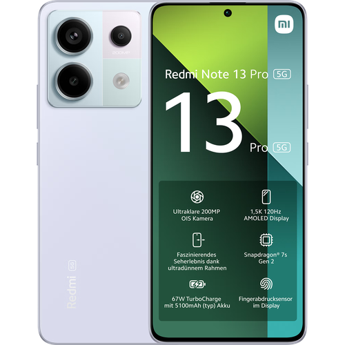 Смартфон Xiaomi Redmi Note 13 Pro 5G 12/512 ГБ Global, Dual nano SIM, aurora purple