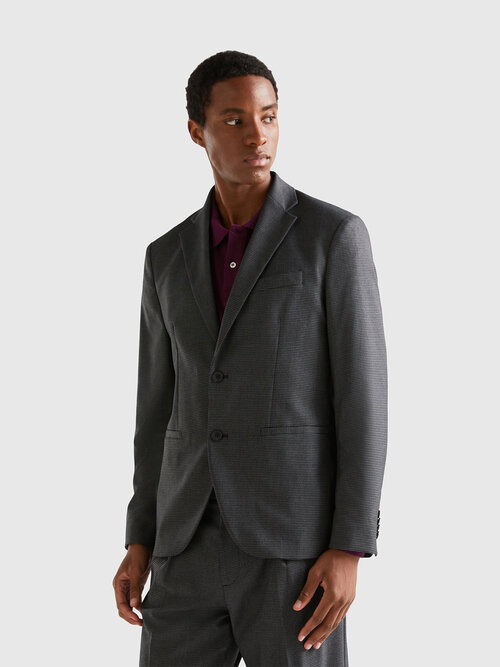 Пиджак UNITED COLORS OF BENETTON, размер 52, серый