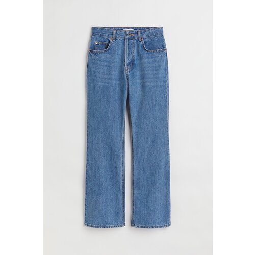 зимние тонкие женские джинсы широкие длиной до щиколотки бархатные утепленные шаровары свободные брюки со средней талией Джинсы H&M, размер 40, синий