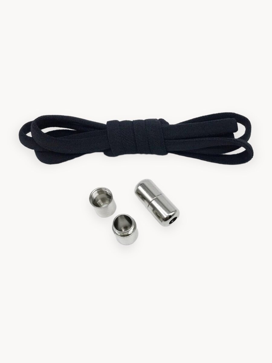 Шнурки эластичные с фиксатором, резиновые шнурки, шнурки с фиксатором, шнурки резинки, шнурки без завязок, черные