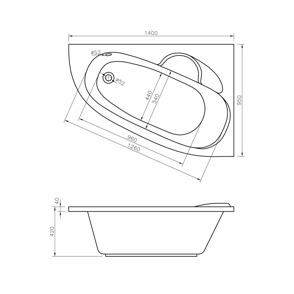 Ванна акриловая LAVINIA BOHO Bell Pro 1500мм х 1000мм, с каркасом, с экраном - фото №6