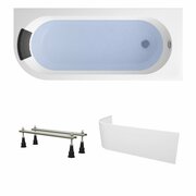 Акриловая ванна 170х72,5 см Lavinia Boho Art II набор 4 в 1 S2-371317PR: ассиметричная ванна (правый разворот), ножки, подголовник, лицевой экран
