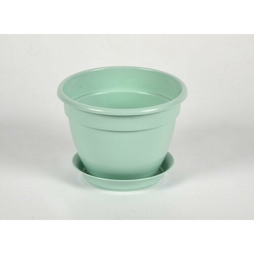 Горшок Антик D13см, 0.75л, мята с поддоном