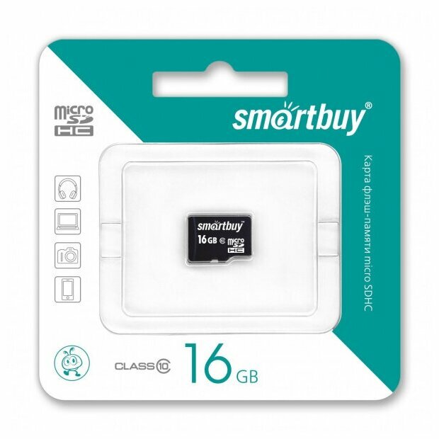 Micro SDHC карта памяти Smartbuy 16GB Сlass 10 (без адаптеров) SmartBuy Micro SDHC карта памяти Smartbuy 16GB Сlass 10 (без адаптеров)