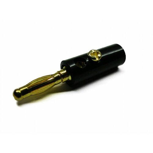 BP-214 10-0015 GOLD black , Штекер-банан черный зол.