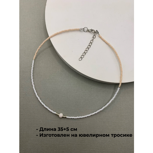 фото Чокер, бисер, длина 35 см., белый sofiaccessories