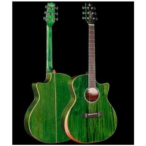 MGC-02 Акустическая гитара, с вырезом, зеленая, Magna