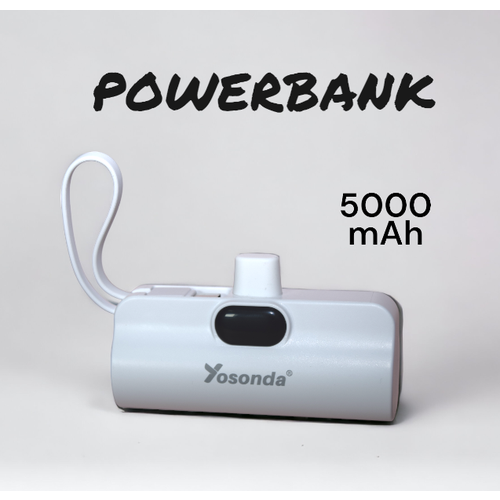 PowerCharge Duo: Мини-зарядное устройство 5000 mAh с Type-C и Lightning, Белого Цвета