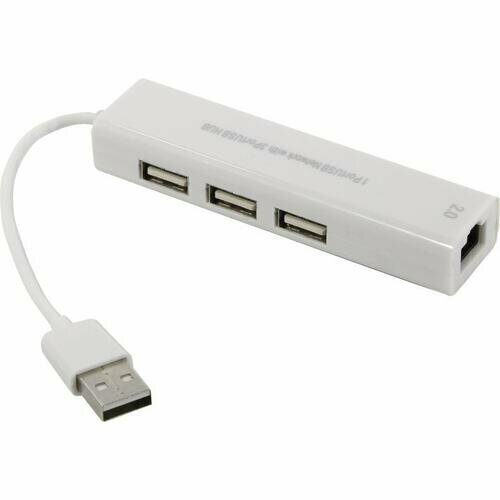 Сетевая карта KS-is адаптер USB2.0 --> UTP 100Mbps + 3-port USB2.0 Hub