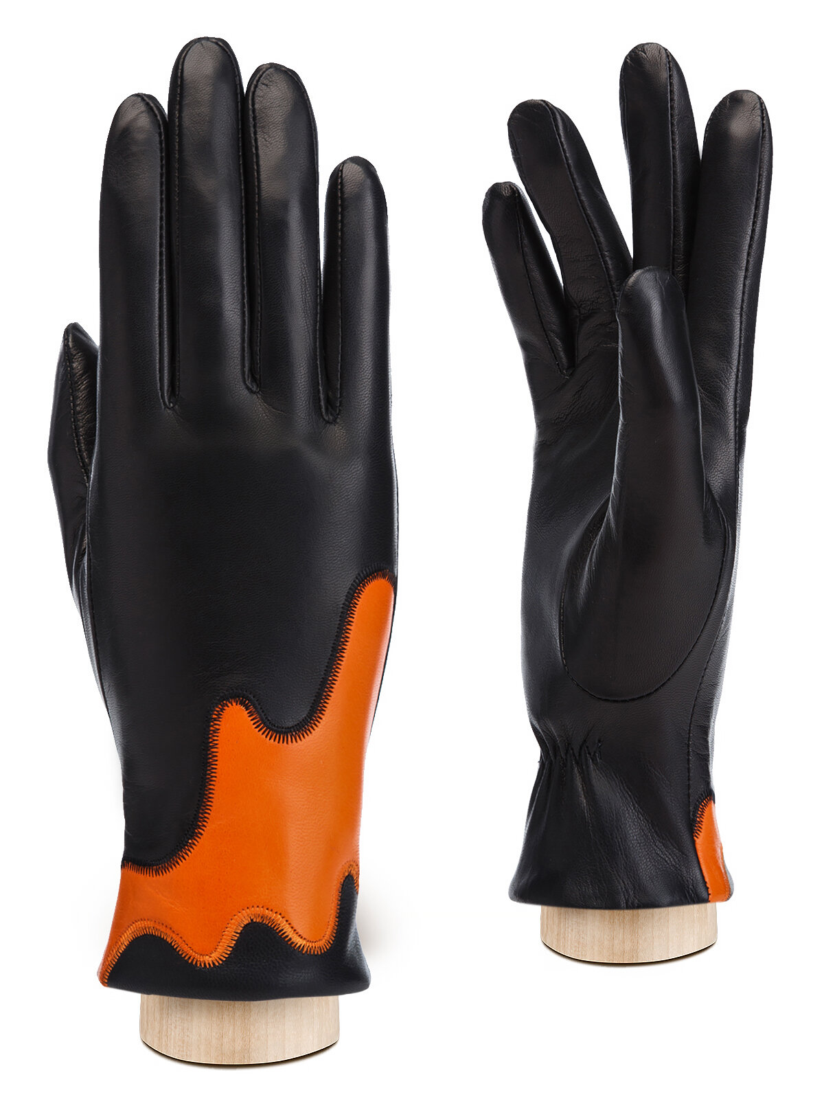 Перчатки женские ш+каш. IS01337 black/orange, размер 7.5