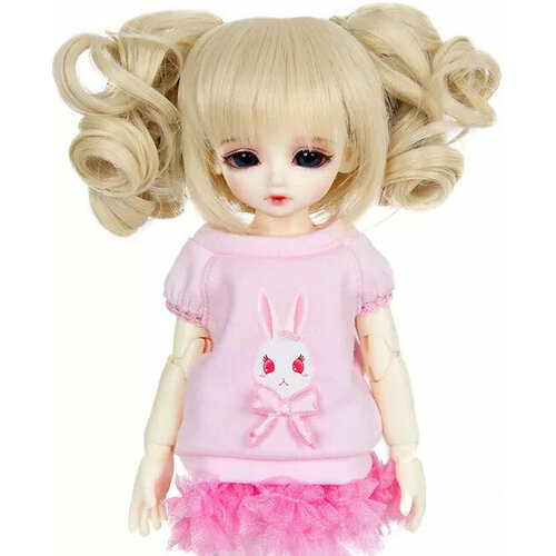 Парик Luts CDW-37 For Honey Delf (С челкой и хвостиками блонд размер 15-18 см для кукол Латс)