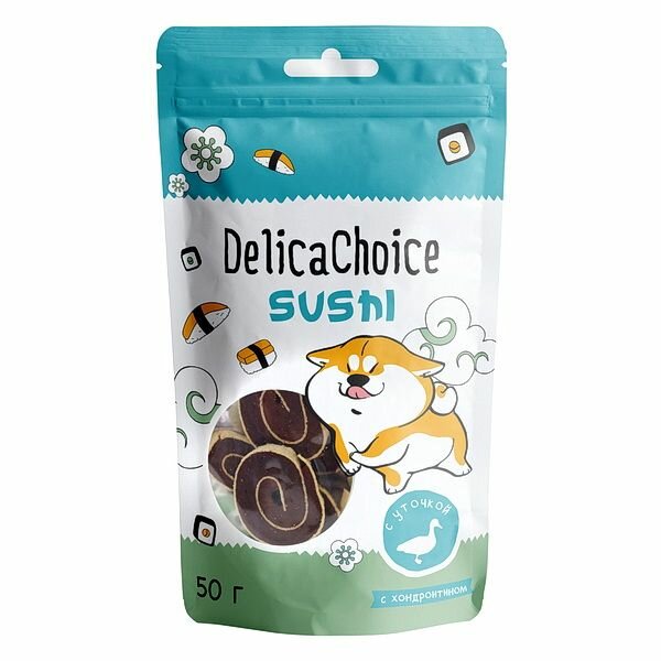 Лакомства для собак и кошек DelicaChoice, суши с уточкой, 5 упаковок