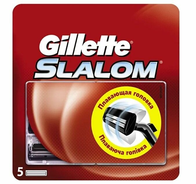 Сменные кассеты Gillette Slalom, красный, 5 шт.