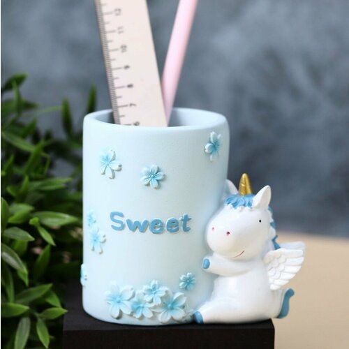 Подставка для канцелярских принадлежностей «Sweet unicorn», blue подставка для канцелярских принадлежностей sweet story pink