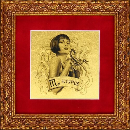 Картина золотом подарок для женщины Знак Зодиака Скорпион
