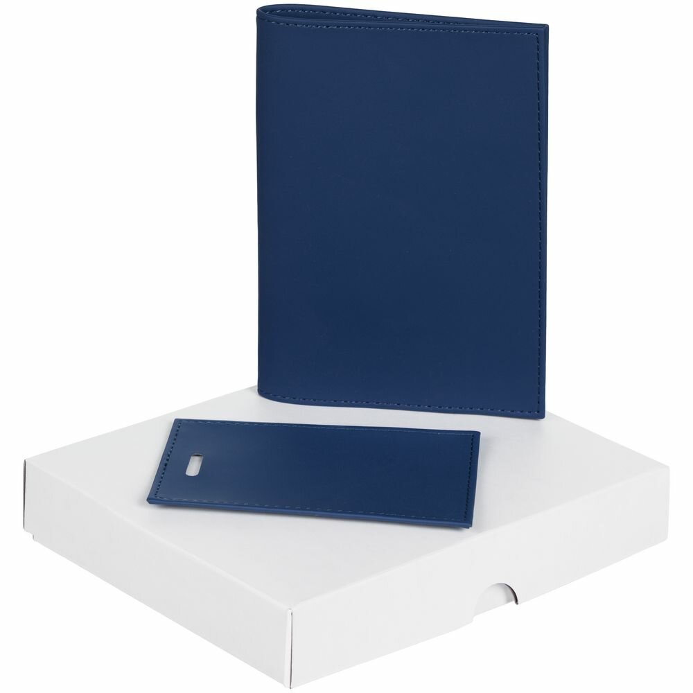 Набор Shall Mini, синий, 12,7х16,3х2,7 см, искусственная кожа, покрытие софт-тач; пластик; пластик