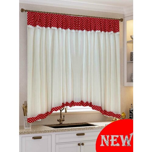 Тюль шторы арка короткие для кухни занавески вуаль