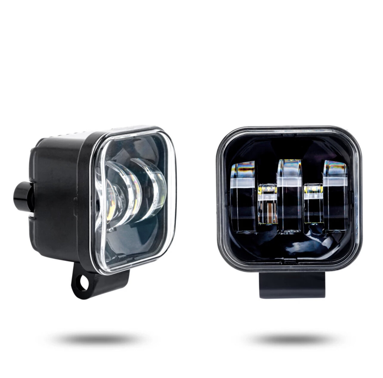 фото Универсальные противотуманные фары LED Светодиодные, 50w, однорежимные, белый свет 6000K, 5 линз, квадратные, 75 мм