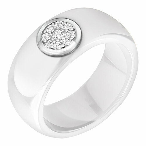Кольцо Diamant online, серебро, 925 проба, керамика, фианит