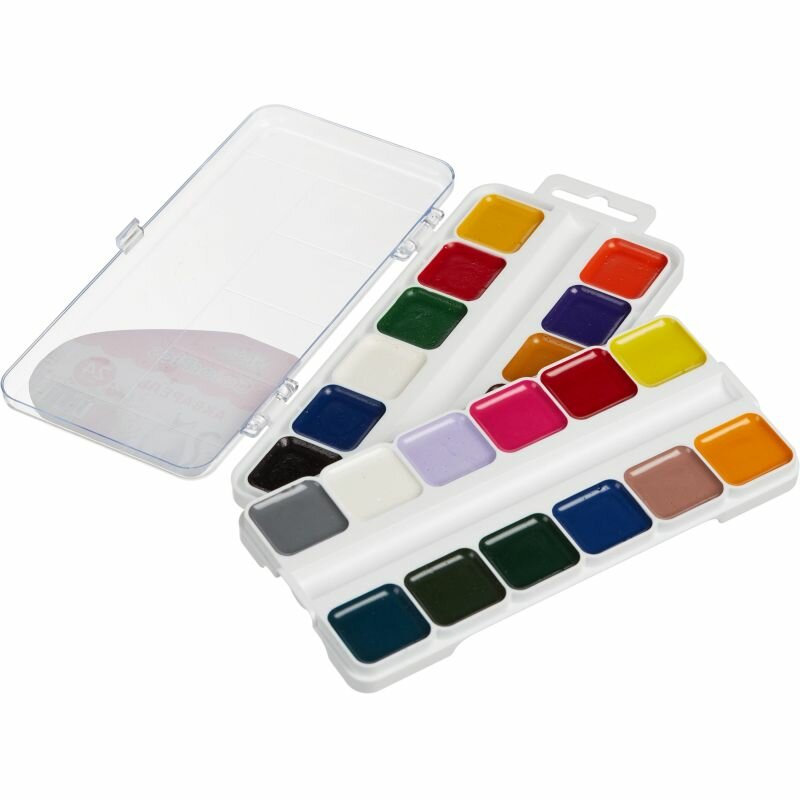 №1 School Краски акварельные ColorPics набор без кисти пластик, 24 цвета, 2 шт