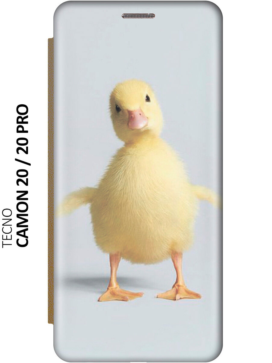 Чехол-книжка Утя на Tecno Camon 20 / 20 Pro / Техно Камон 20 / 20 Про золотой