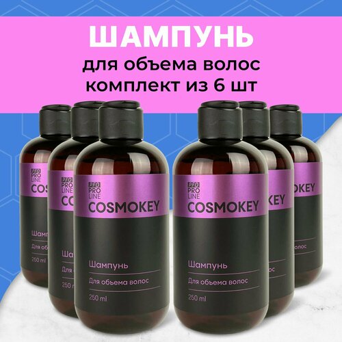 Cosmokey / Космокей Шампунь для придания объема волосам, лишенным объема, живого блеска и подвижности, 6 шт по 250 мл