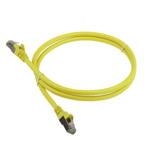 Патч-корд RJ45 - RJ45, 4 пары, FTP, категория 6, 3 м, желтый, LSZH, LANMASTER LAN-PC45/S6-3.0-YL ampcom ul listed 12 pcs rj45 shielded cat6a keystone jack zinc alloy rj45 tool free coupler zinc alloy module coupler adapter