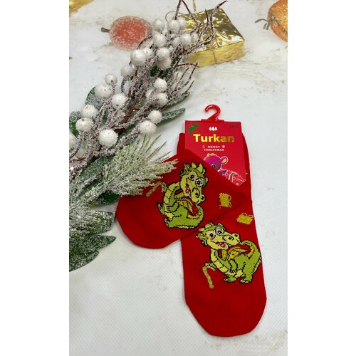 Носки Turkan размер 4-6, красный, зеленый носки turkan размер 4 6 красный