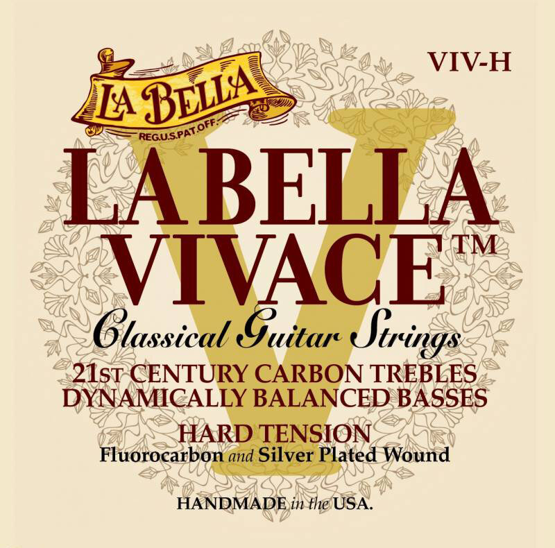 VIV-H Vivace Комплект струн для классической гитары, карбон/посеребренные, сильное нат, La Bella
