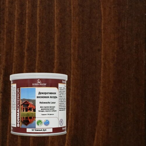 Изображение товара Декоративная восковая лазурь Borma Holzwachs Lasur 750 мл 52 Тёмный дуб R3320-12