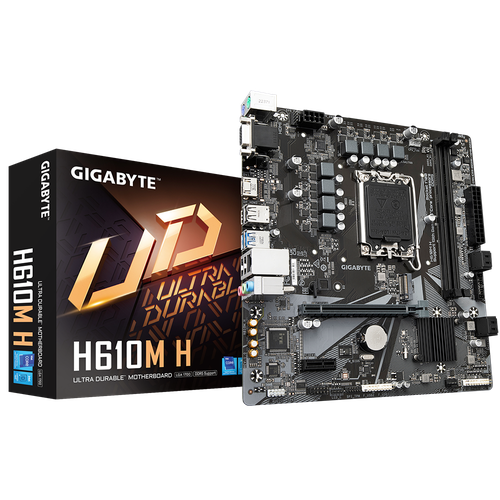 GigaByte Материнская плата Gigabyte H610M H Soc-1700 Intel H610 2xDDR5 mATX AC97 8ch71 GbLANVGAHDMI 1244100₽