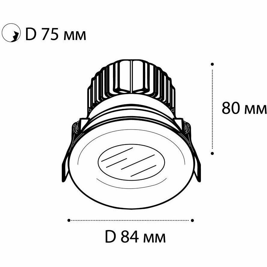 Встраиваемый светильник Italline IT06-6016 BLACK 3000K, LED, 12 Вт - фотография № 7