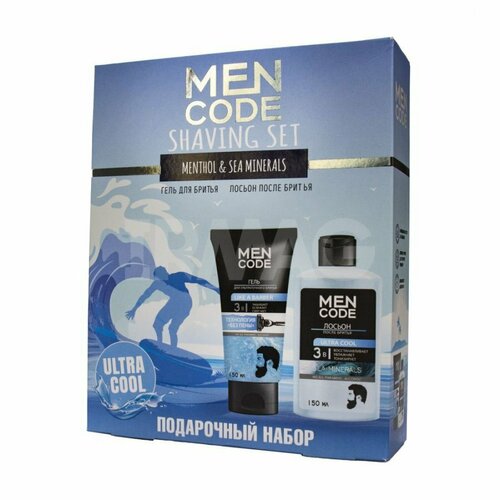 Набор для мужчин Men Code: Shaving Set гель для бритья 150 мл, лосьон после бритья 150 мл.