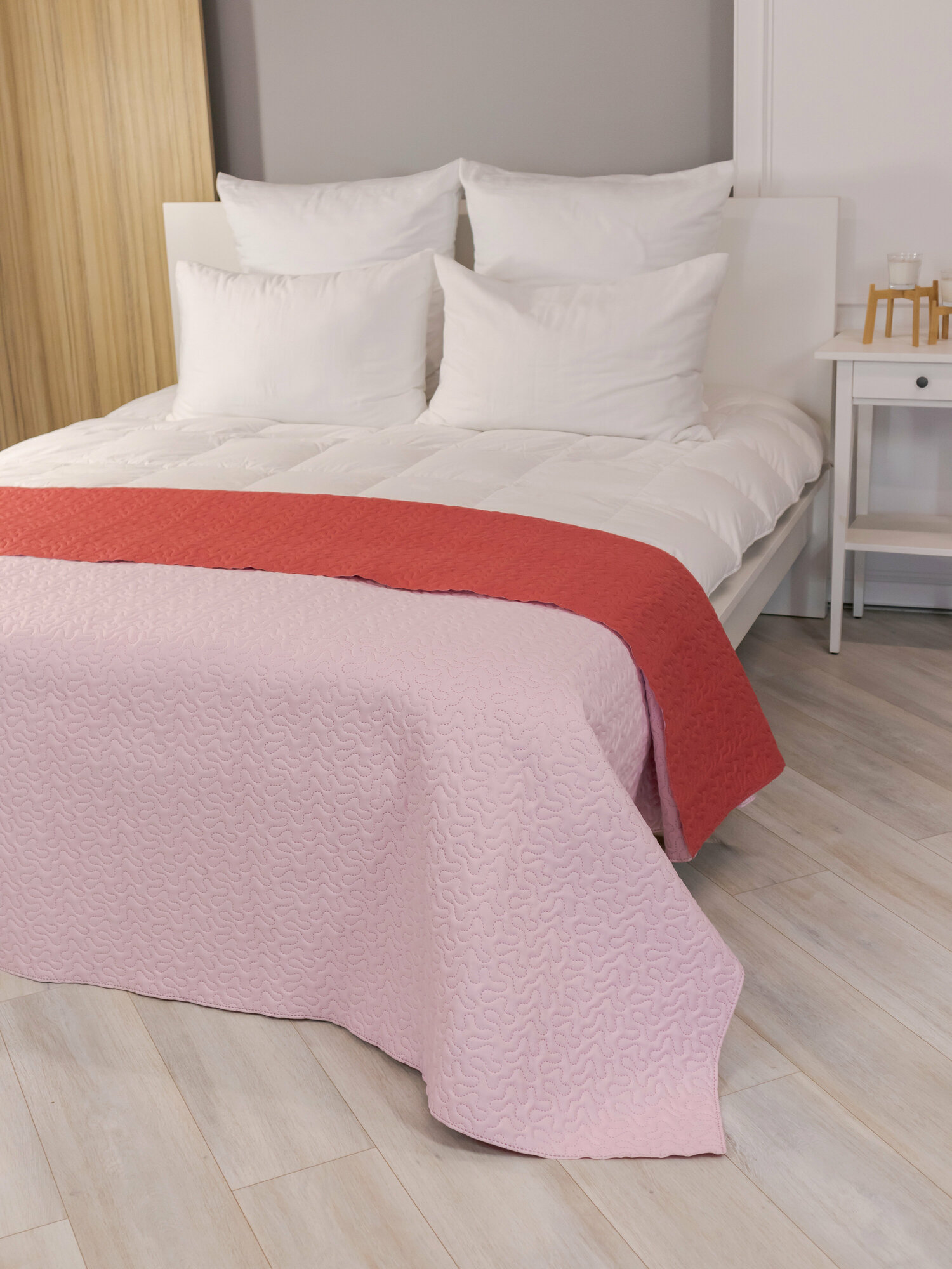 фото Покрывало ультрастеп 220х240 пэчворк, розовый/арахис